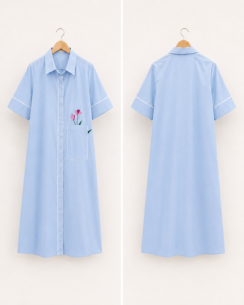 Bleu Lily Shirt Dress